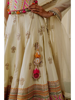 Gopi Vaid - Malika Ivory Lehenga with Blouse and Dupatta Set