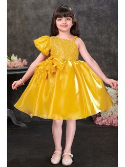 Lagorii - Girls Yellow Satin Dress