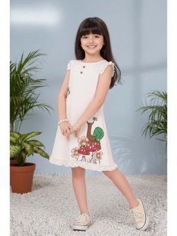 Lagorii - Girls Cream Cotton Dress