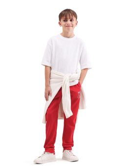RARE ONES - Boys Red Cotton Blend Track pant