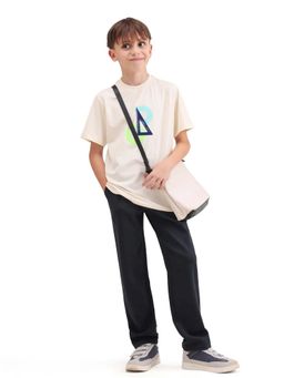 RARE ONES - Boys Navy Blue Cotton Blend Track pant