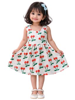 TotzTouch - Girls White Blended Dress