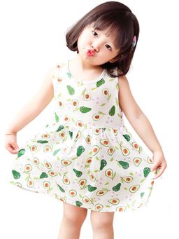 TotzTouch - Girls Off White Blended Dress