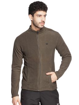 WILDCRAFT - Men Regular Fit Fleece Jackets-Olive