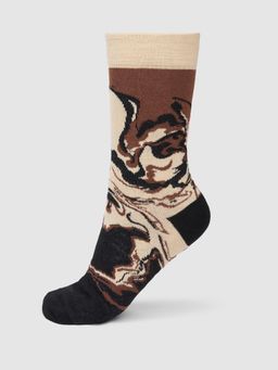 Being Human - Beige Cotton Printed Socks For Men