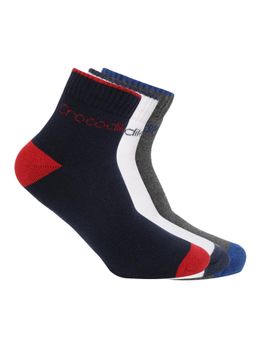 Crocodile - Multi-Color Cotton Solid-Plain Socks For Men (Pack of 6)