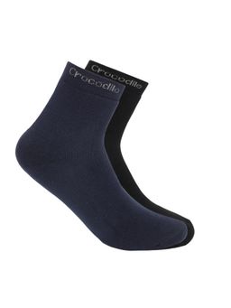 Crocodile - Multi-Color Cotton Solid-Plain Socks For Men (Pack of 4)