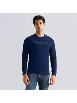 Pepe Jeans - Navy Solid Full Sleeve T-Shirt