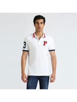 Pepe Jeans - White Short Sleeve Varsity Polo T-Shirt