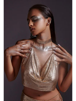 The Clothing Factory - Metallic Chainmail Cowl Top