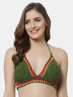 Velvery - Handmade Crochet Beachwear Top- Green