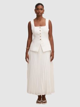 Forever New - Halsey Petite Pleated Waistcoat Maxi Dress