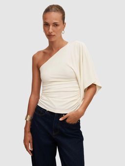 Forever New - Olive One Shoulder Cape Top