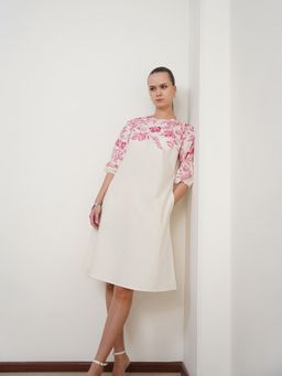 FABLE STREET - White Pure Cotton A-Line Dress