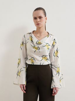 FABLE STREET - White Viscose Floral Top