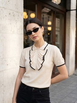 ZUMMER - Off White Seamless Polo T-Shirt