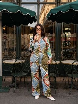 ZUMMER - Satin Multi-Color Floral Co-Ord Set