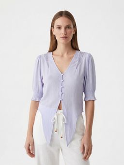 Cover Story - Playful Floral Lilac Top
