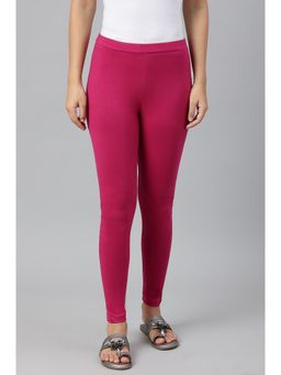 W - Magenta Solid Knitted Women's Leggings