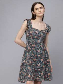 Gipsy - Grey Floral Mini Dress