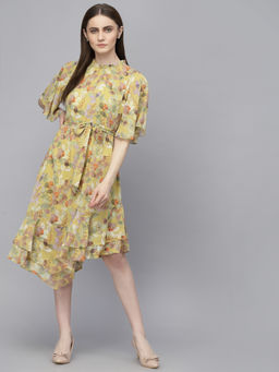 Gipsy - Green Floral Knee Length Dress