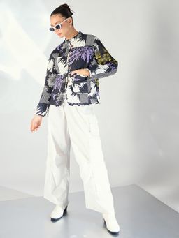 Uptownie - Reversible Cotton Quilted Jacket - Black