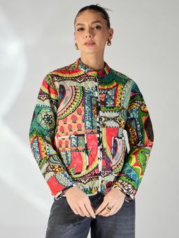Uptownie - Reversible Cotton Quilted Jacket - Multi-Color