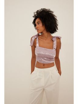 NA-KD - Cup Detail Satin Top Mauve