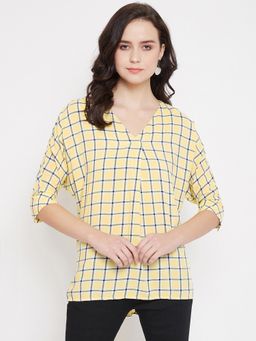 CRIMSOUNE CLUB - Women's Yellow Checks Tops