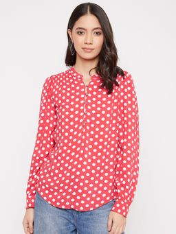 CRIMSOUNE CLUB - Women's Red Polka Dots Tops