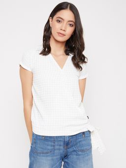 CRIMSOUNE CLUB - Women's White Checks Tops