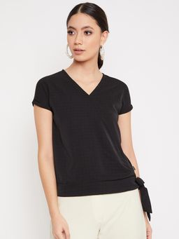 CRIMSOUNE CLUB - Women's Black Checks Tops