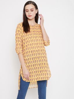 CRIMSOUNE CLUB - Women's Yellow Printed Tops