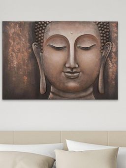 At Home by Nilkamal - Buddha Face Wall Decor (Brown)