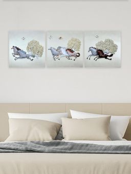 At Home by Nilkamal - Seven Running Horses Wall Decor-Multi-Color