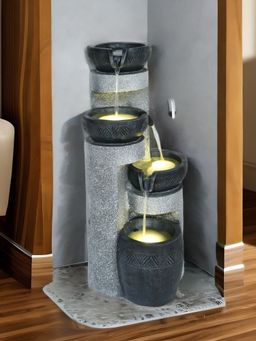 At Home by Nilkamal - Aqua Delight 4 Steps Decorative Water Fountain (Grey)
