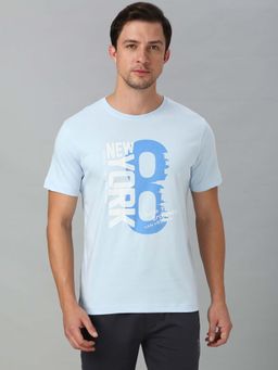 Van Heusen Innerwear - Men Round Neck Printed T-Shirt - Blue