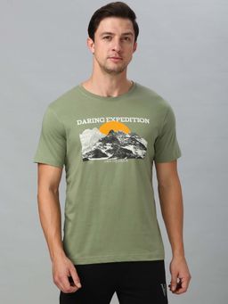 Van Heusen Innerwear - Men Round Neck Print T-Shirt - Green