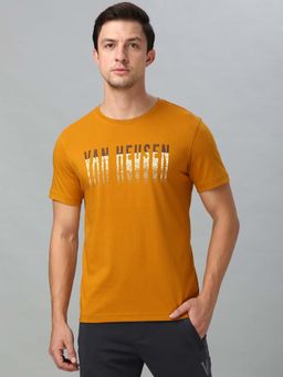 Van Heusen Innerwear - Men Round Neck Printd T-Shirt - Mustard