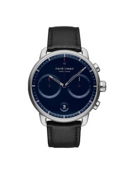 Nordgreen - Pioneer Navy Dial With Black Leather Watch Strap For Men
