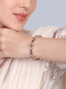Estele - Rajani - Morbagh Ruby Multi-Color Peacock Link Bangle (2.2)