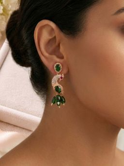 Estele - Swarnika - Morbagh Green Drop Earrings