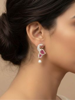 Estele - Shringar - Morbagh Ruby Pink Pearl Earrings