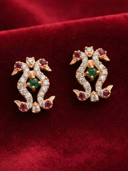 Estele - Rajvika - Morbagh Rose Gold CZ Stud Earrings