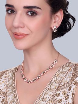 Estele - Swarnika - Morbagh Multi-Color Peacock Necklace with Earrings