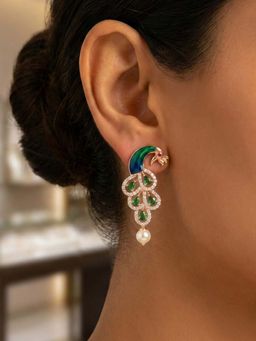 Estele - Rajani - Morbagh Green CZ Earrings