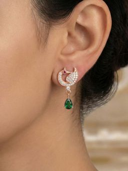Estele - Mayurika - Morbagh Green Teardrop Earrings
