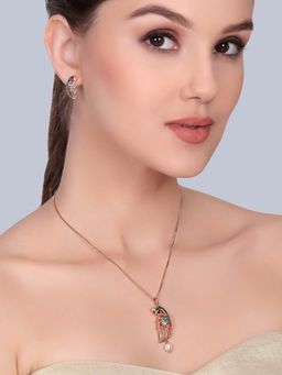 Estele - Alankara - Morbagh Green Shine Necklace with Earrings