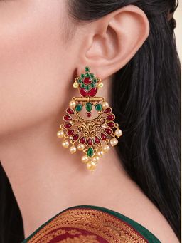 OOMPH - Multi-Color Kempu Stones Drop Earrings