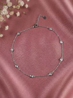 GIVA - 925 Silver White Shimmer Anklet